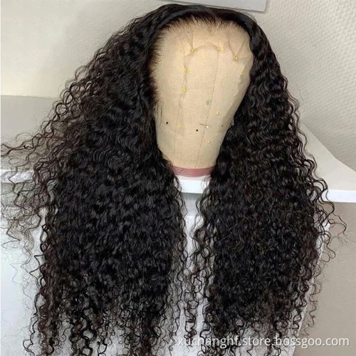150%180% Density Kinky Curly HD Full Lace Human Hair Wigs For Black Women Brazilian Virgin Hair Transparent Lace Front Wig